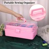 BTSKY 3-Layer 16-Inch Clear Plastic Dividing Storage Box Craft Organizer