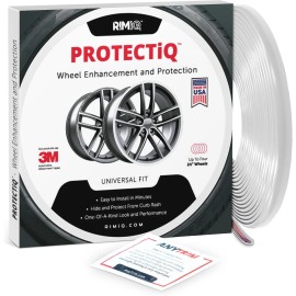RIMiQ PROTECTiQ Universal Rim Protector White 1/4" Trim Fits Up to 24" Rims