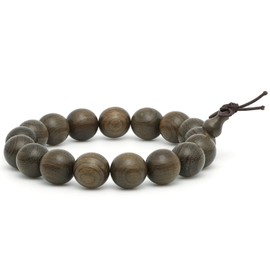 Thajaling 12mm Wooden Bead Bracelet, Natural Gloomy Wood Bead Bracelet, 17 Bead Buddhist Prayer Bead Bracelet, Fashion Hand Served Bead Bracelet, Vintage Wooden Bead Bracelet