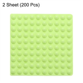 uxcell 200Pcs Cabinet Door Bumper Rubber Pad 5/16" Diameter Sound Dampening Adhesive Rubber Pads Feet 0.1" Thick for Drawers Cutting Boards Small Furniture (Semicircle Shape, Green)