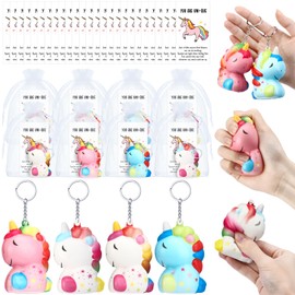 Hollowfly 24 Set Funny Unicorn Stress Balls Bulk Relief Squeeze Balls Inspirational Stress Toy Employee Appreciation Gifts Classroom Gifts for Student