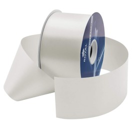 Royal Imports Poly Satin Waterproof Ribbon 2.75" (#40) for Floral & Craft Decoration, 100 Yard Roll (300 FT Spool) (MADE in ITALY) - White