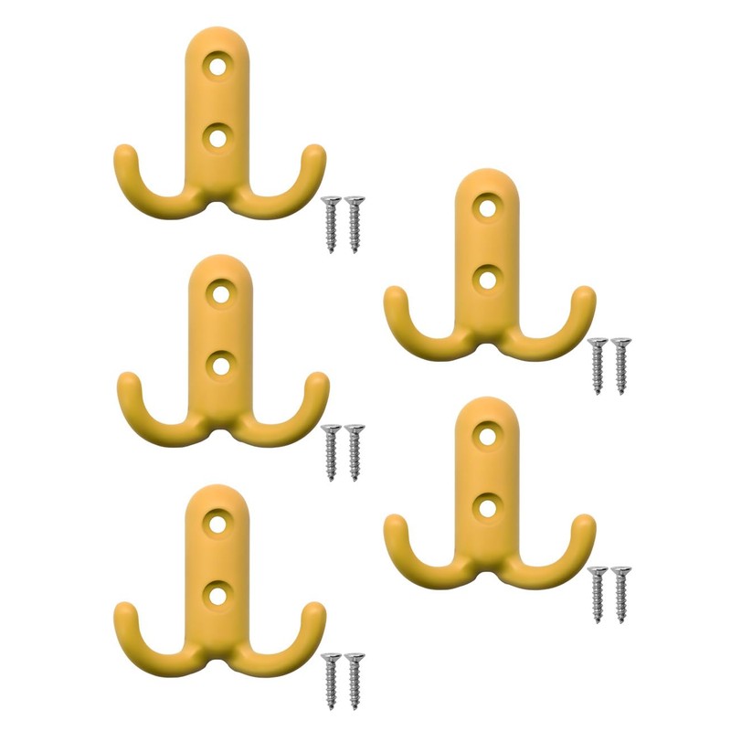 Fuxxer® Coat Hooks Double Hooks Iron Hooks Coloured Set of