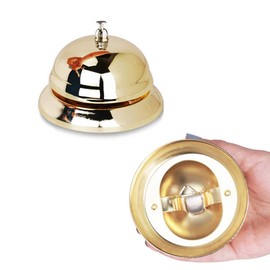 NUOBESTY Customer Service Bell Call Bell Desk Bell Golden Service Bell for Hotels Schools Restaurants Reception Areas (The Top Random Style)