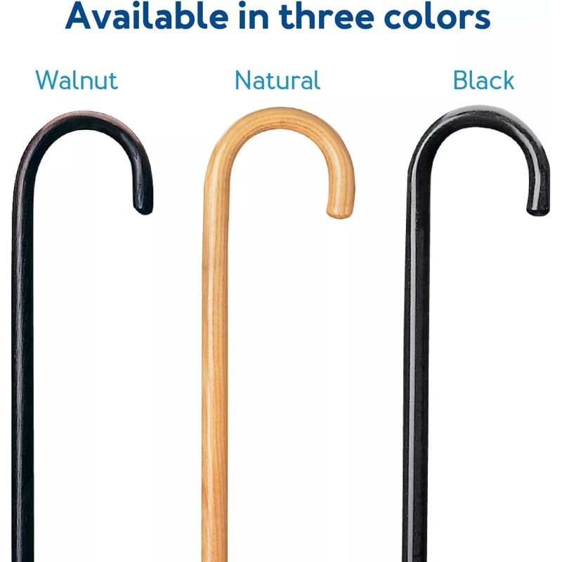 Carex Natural Wooden Walking Cane Sturdy Support Device Up To