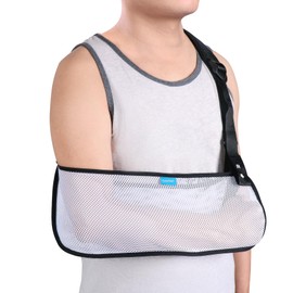 Mesh Arm Shoulder Sling Medical Shoulder Immobilizer for Shoulder Injury Torn Rotator Cuff, Breathable Arm Brace for Shower, Right Left Arm Stabilizes Elbow Arm Wrist Injury for Men Women (White)