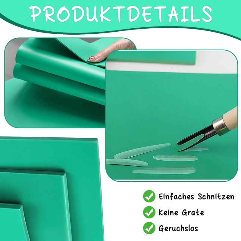 Hlimior Pack of 5 Soft Rubber Lino Printing Plates for