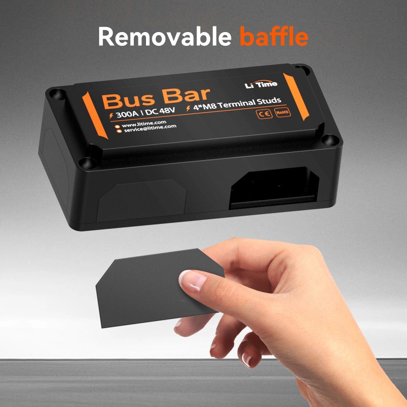 Litime Black Bus Bar for LiFePO4 Batteries High Voltage and