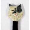 LX Hand Painted Black White Cat Face Letter Opener