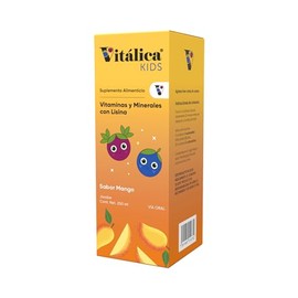 Bomuca - Vitalica Kids 250ML, Suplemento Alimenticio, Vitamina A, Vitamina B1, Calcio, Contribuye al Sano Crecimiento                                 