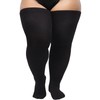 DRESHOW Plus Size Thigh High Socks Striped Over Knee Long