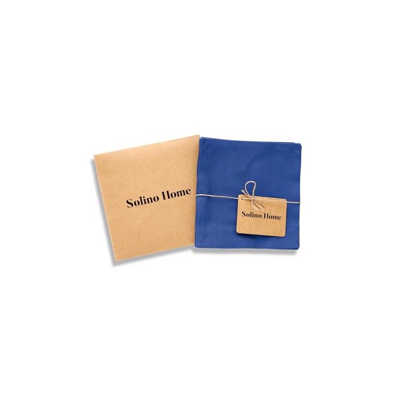 Solino Home 6 Inch Blue Cocktail Napkins Set of 12
