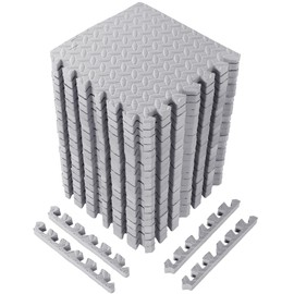 Arrowbash 20 Tiles 12x12x1 Inch EVA Thick Interlocking Foam Floor Tiles Puzzle Exercise Mat Foam Mats for Pets Boys Girls Classroom Nursery Gym(Grey)