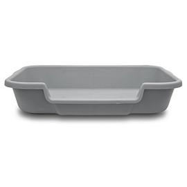 PuppyGoHere Dog Litter Pan Misty Gray Color, Size: 24" x 20" x 5". Low opening is on the 24" side. Review size diagram prior to ordering. This system takes training your dog to use a litter box. Please do not purchase if you don’t have time . Questions? 