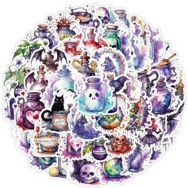 50PCS Magic Potions Stickers, Cool Aesthetic Potion Bottle Stickers Packs for Teens Girls Women, Vinyl Waterproof Wicked Horror Stickers for Scrapbooking Guitar Laptop