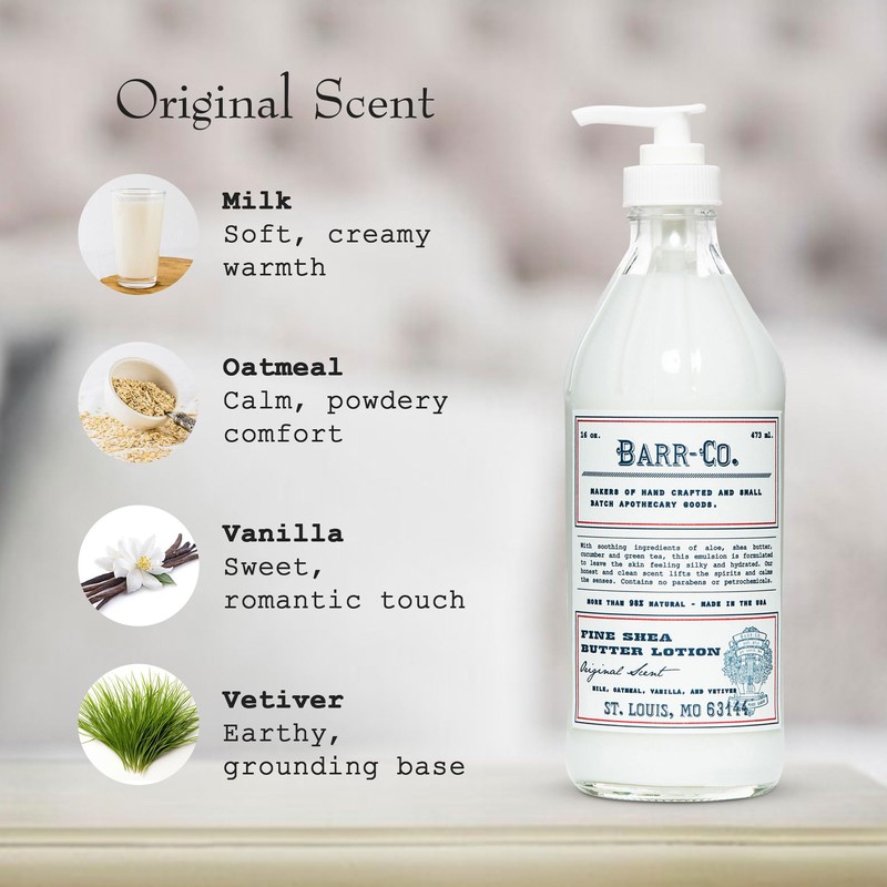 BARR-CO. Original Scent Shea Butter Lotion for Dry Skin Set,