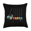 Funny Space Planets Newton Cradle Astronomy Shirt Throw Pillow