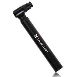 Landcast Bicycle Air Pump, Fits Schrader/Presta Valves, Portable, 300 psi, For Road Bikes/Hybrid Bikes, Inflates Fully with Minimal Force, silver