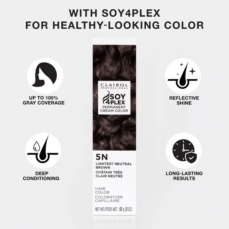 Clairol Professional Crème Permanente, 4VVR Light Intense Violet Red, 2