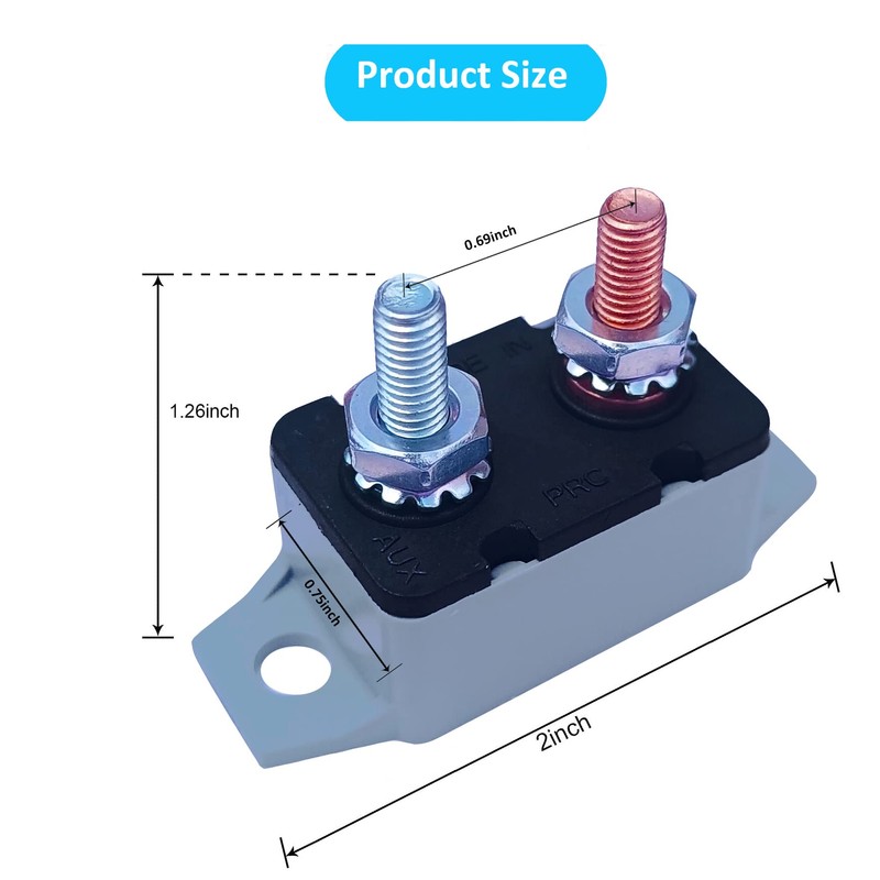 Tiwerlfe 40 Amp Circuit Breaker Waterproof Inline Fuse Inverter for