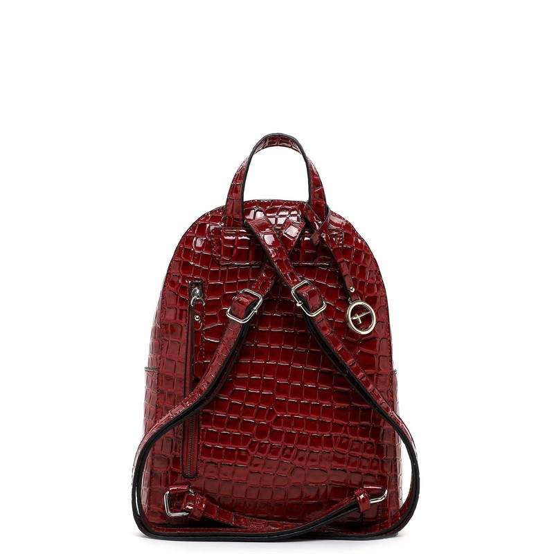 Tamaris Diana City Backpack 28 cm, Red crocodile