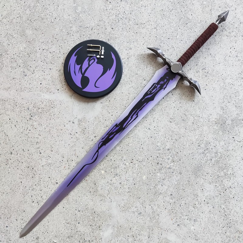 COSWOR 46.5" Anime Stainless Steel Demon King Baran's Long Sword