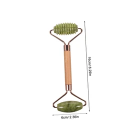 Baluue Elegant Jade Face Roller Skincare Tool Set Gua Sha Scraping Massage Increases Elasticity Reduces under Eye Puffiness