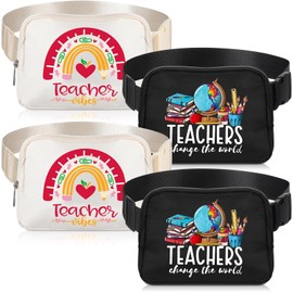 Dansydaisy Dansydaisy 4 Pack Teacher Appreciation Gift Bulk for Women Men Teacher Fanny Pack with Zipper Retirement Thank You Gift Bags(Rainbow, Teaching Tools)