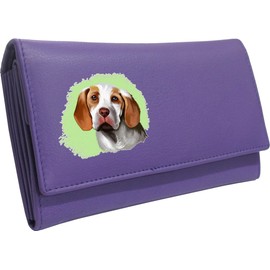 Klassek Ariege Pointer Womans Purple Purse Dog Lover Owner Brand Image on Real Animal Leather RFID Puppy Accessory Gift