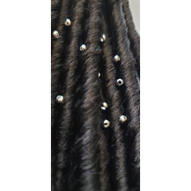 Bead It Wear It Love It Metal Loc sprinkle Hair Beads, DreaLock Hair Accessories, Loc Jewelry (Sterling Silver Plated Brass, 6/0 4mm)