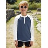 BesserBay Boys' Long-Sleeved Stand-Up Collar UV Shirt 1/4 Zip Rash