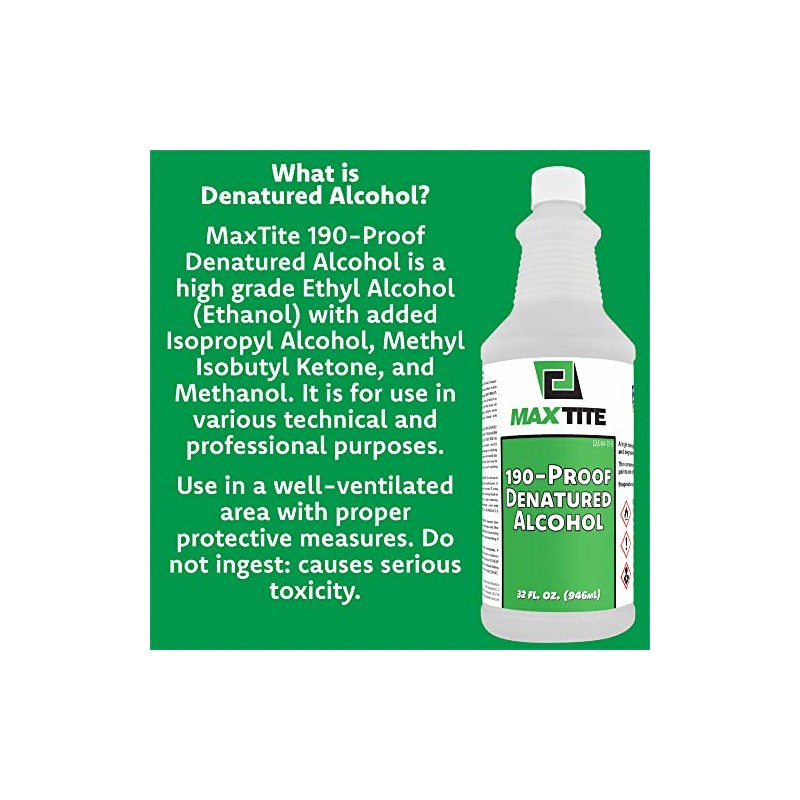 MAXTITE 190-Proof Virgin Denatured Alcohol (32oz, 1)