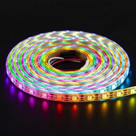 BTF-LIGHTING RGBW RGBNW Natural White SK6812 (Similar WS2812B) 16.4ft 5m 60leds/Pixels/m Individually Addressable Flexible 4 Color in 1 LED Dream Color LED Strip Waterproof IP65 DC5V