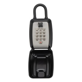 XINRUNHANG Key Lock Box for Outside Surfing, 12 Digit Combination Lockbox for House Key, Portable Key Safe Padlock for Cars, Indoor, Garage, Garden, Store, Realtors with Shackle, Waterproof Cover