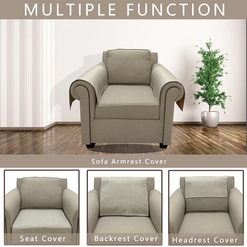 NOYOURS Couch Arm Covers, Anti-Slip Sofa Armrest Cover for Recliner,