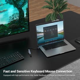 USB C HUB, USB C HUB, USB 3.0 Adapter HUB, Ultra Slim Portable Data Hub, 4 in 1 USB C HUB with USB 3.0, 3 USB 2.0 Compatible with Windows, macOS, Linux, Chrome OS Systems(Aluminium housing)