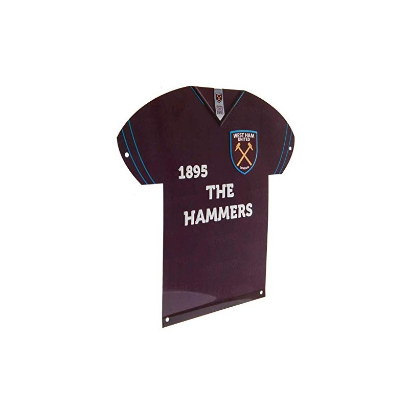 West Ham Shirt Shaped Metal Sign