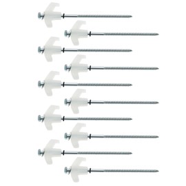 LT Easiyl 10Pcs Screw in Stake Tent Pegs Plastic Head Spiral Nails T Head Camping Pegs 200mm Galvanized Iron Tent Peg for Outdoor Adventures Backpacking Hiking