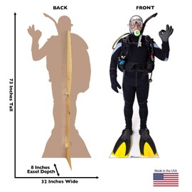 Cardboard People Scuba Diver Life Size Cardboard Cutout Standup