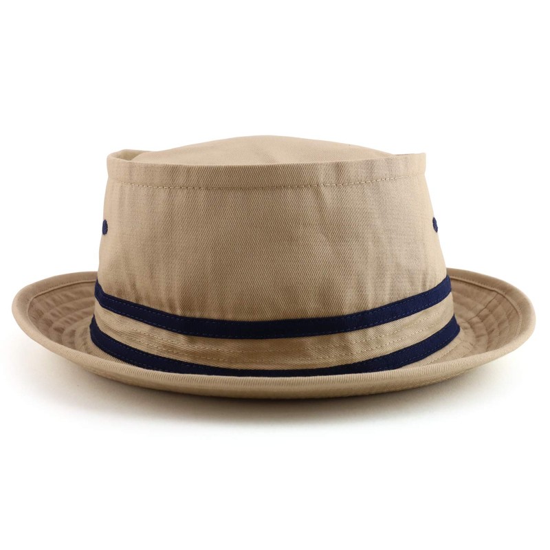Armycrew Cotton Twill Fisherman Roll Up Bucket Hat with Stripe