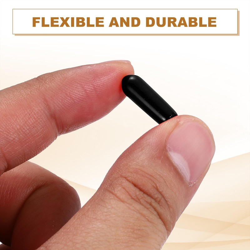 sourcing map 28Pcs Rubber End Caps, 4.5mm(3/16") ID 16mm(5/8") Height