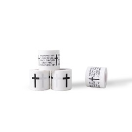 Ao Yee ZGL 4 Rolls Christian Cross Sports Tape, Wrist, Calf Sports Tape Cross and Bible Verses White Tape for Basketball, Football, Tennis, Gymnastics and Other Sports 2 Inches X 23 Feet