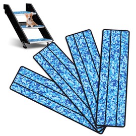 OCEANBROAD EVA Foam RV Step Cover 24''L x 6.5''W 4 Pack with Self Adhesive for Ladders Trailers Truck Campers Stair Treads, Camouflage Blue