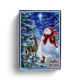 Dona Gelsinger - Snowman Gazer & Friends - 18 Christmas Boxed Cards With Blue Envelopes, KJV