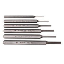 Mayhew Tools 89035 SAE Pin Punch Set Carded, 6-Piece, Shot-Blast Finish