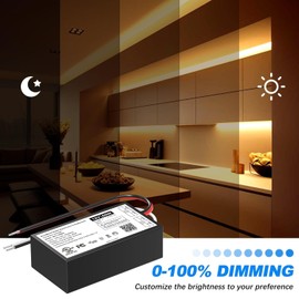 60W 12V Dimmable LED Driver, Triac/ELV/MLV AC to DC Power Supply for LED Light, Halogen Bulb, LED Transformer Compatible with Lutron & Leviton Dimmer, for Indoor/Outdoor Use