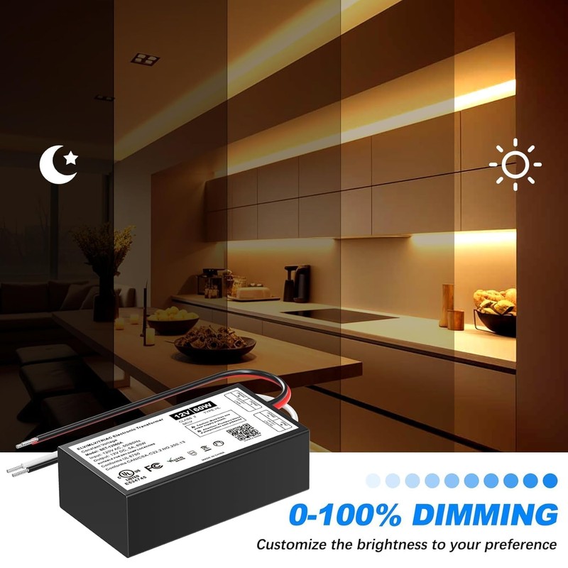 60W 12V Dimmable LED Driver, Triac/ELV/MLV AC to DC Power