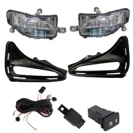 WFLNHB Left and Right Fog Lights Replacement for Toyota Corolla L LE XLE 2017-2019 Daytime Running Lamps Fog Driving Lights with Switch Bezel Wires 8143002020 8144002020