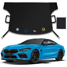 Windshield Cover for Ice and Snow,New Upgraded Heavy Duty Windshield Snow Cover,Extra Large Size (75"x45"),Windproof Winter Frost and Deicing Awning Suitable Fzor Cars, Trucks, SUVs
