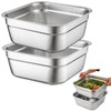 2 in 1 Large Stainless Steel Sink Basin with Colander,